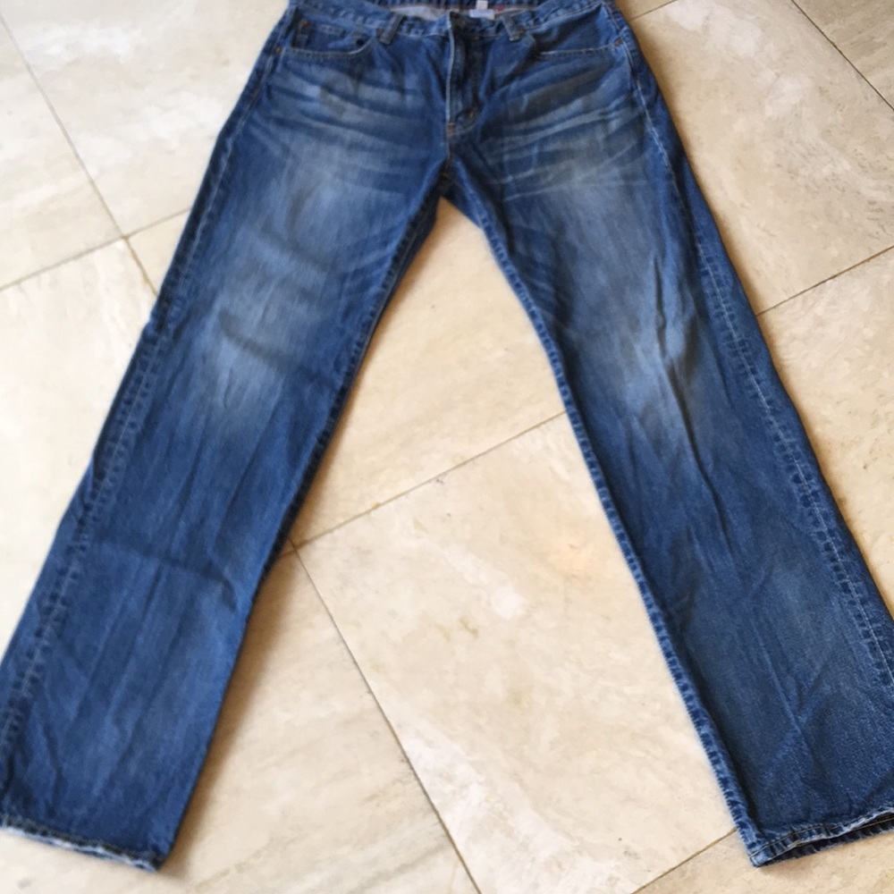 S-003 dark blue faded jeans